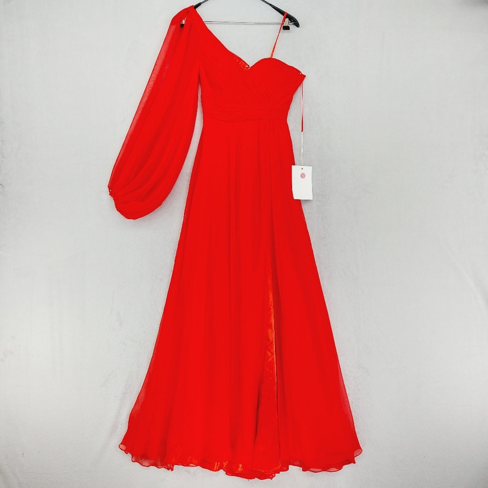 New Mac Duggal 67810 One Shoulder Maxi Formal Dress P2470 - Picture 2 of 10